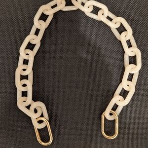 Cream and Gold Chain Bag Strap Or Necklace